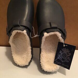 English Laundry UniSex Rubber Sherpa-lined Croc/Birkenstock-like Clogs size 10